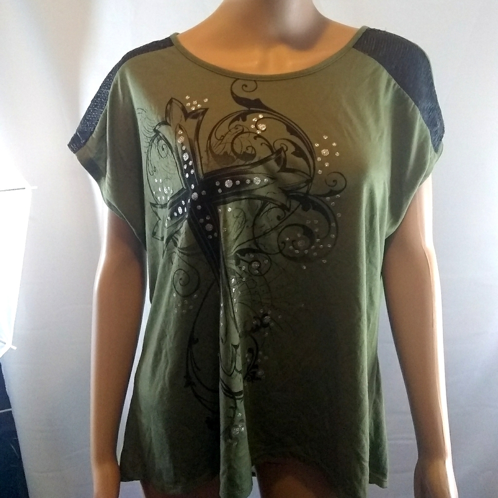 HYBRID Fatigue Green Cross T-shirt